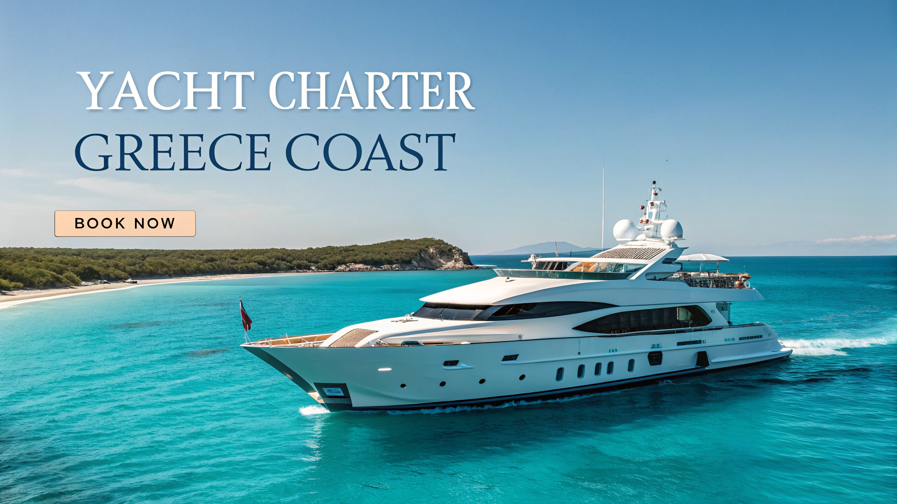 ppc for yacht charter, photo with yacht charter and "book now" text